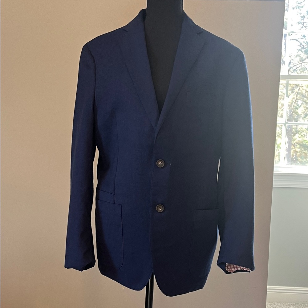 Classic Men's Navy Two-Button Blazer